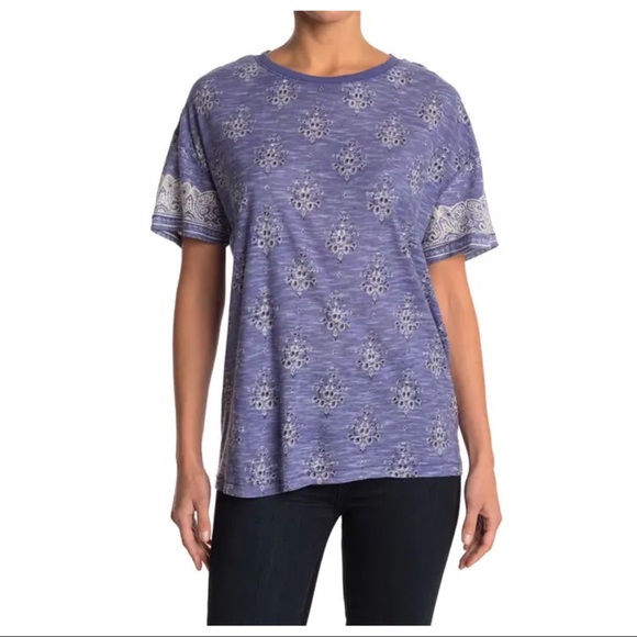 FREE PEOPLE BOHO TOP PRINT TEE T-SHIRT A2C - Picture 5 of 14